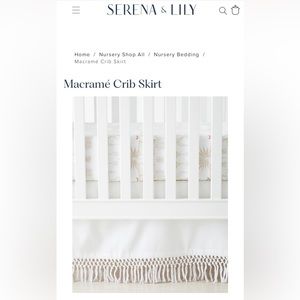 Serena and Lily white Macramé Crib Skirt, Nursery & Crib Bedding, Gender Neutral